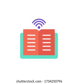 online book icon flat color design. isolated on white background