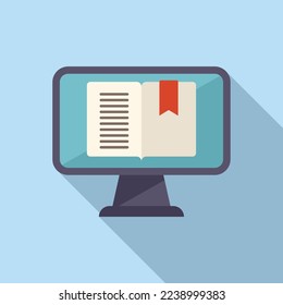 Online book icon flat vector. Web course. Student distance
