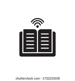 online book icon glyph vector illustration. isolated on white background