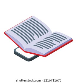 Online book icon isometric vector. Library digital. Ebook computer