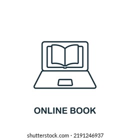 Online Book icon. Line simple icon for templates, web design and infographics