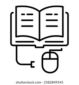 Online book icon in linear style 