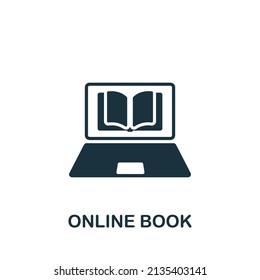 Online Book icon. Monochrome simple icon for templates, web design and infographics