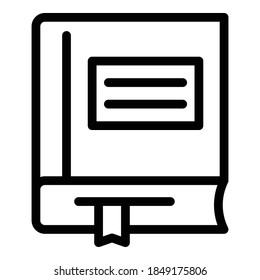 Online book icon. Outline online book vector icon for web design isolated on white background