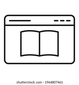 Online book icon. Outline Online book vector icon for web design isolated on white background