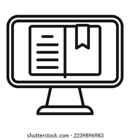Online book icon outline vector. Web course. Student distance