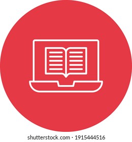 Online, book, laptop icon vector image. Can also be used for online education. Suitable for use on web apps, mobile apps and print media.