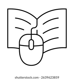 Online Book Line Icon. E-learning, Education, Teaching, Online Study Icons Editable Stroke Vector Illustration