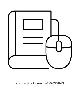 Online Book Line Icon. E-learning, Education, Teaching, Online Study Icons Editable Stroke Vector Illustration