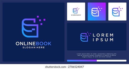Plantilla de diseño de logotipo de libro en línea