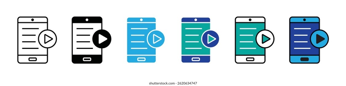 online book mobile icon digital course play reading study watching phone vector business e-learning signs illustration for web and app