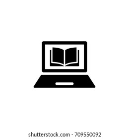 online book on laptop black simple icon