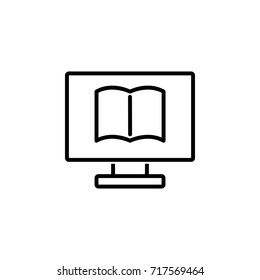 Online Book On Pc Icon On White Background