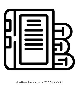 Online book publication icon outline vector. Cover story. Print uncover