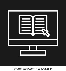 Online, book, screen icon vector image. Can also be used for online education. Suitable for use on web apps, mobile apps and print media.