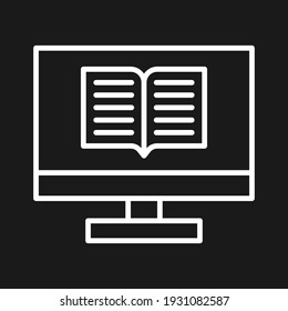 Online, book, screen icon vector image. Can also be used for online education. Suitable for use on web apps, mobile apps and print media.