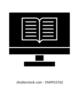Online, book, screen icon vector image. Can also be used for online education. Suitable for use on web apps, mobile apps and print media.