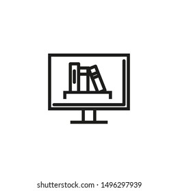 Online book store line icon. Monitor, literature, online. Online library concept. Vector illustration can be used for topics like internet, library, modern technologies