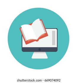 Online Book Vector Flat Icons