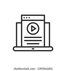 Online Book Vector Line Icon