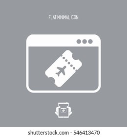 Online booking airplane ticket - Vector icon for computer website or application