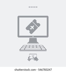 Online booking airplane ticket - Vector icon for computer website or application