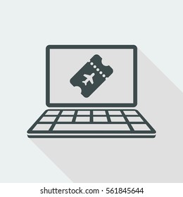 Online booking airplane ticket - Vector icon for computer website or application
