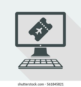 Online booking airplane ticket - Vector icon for computer website or application