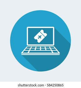 Online booking airplane ticket - Vector icon for computer website or application