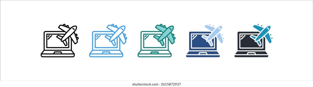 Online Booking Icon In Different Style Vector