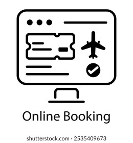 Online booking icon in line style