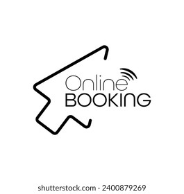 online booking icon on white background