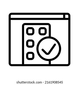 online booking icon with outline style. Suitable for website design, logo, app and UI. Based on the size of the icon in general, so it can be reduced.