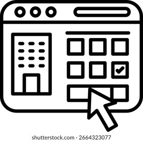 Online booking Line vector Icon Design