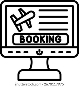 Online booking Line vector Icon Design