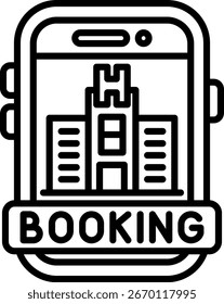 Online-Buchung Linie Vektor Icon Design
