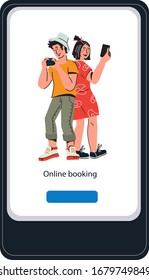 Online booking mobile application tourist website. Hotel, tickets reservation.
