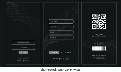 Online booking service mobile application template. UI, UX, GUI design elements. business and financial application wireframe. User Interface kit isolated on grey background. Vector eps 10.
