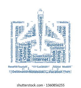 online booking word cloud. tag cloud about online booking.