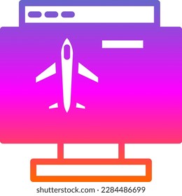 Online BookingLine Gradient Vector Icon Design