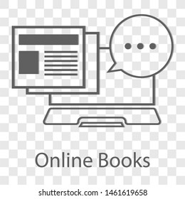 Online Books icon thin line flat design. Vector illustration.