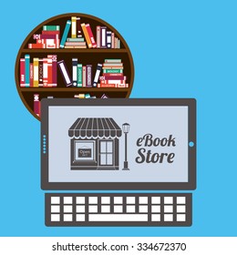 online bookstore design, vector illustration eps10 graphic 