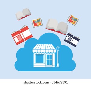 online bookstore design, vector illustration eps10 graphic 