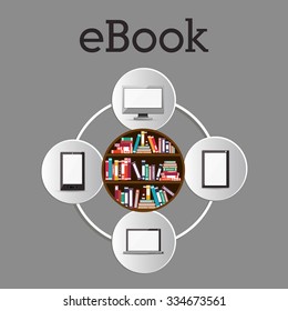 online bookstore design, vector illustration eps10 graphic 