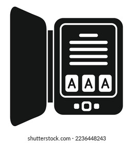 Online Bookstore Symbol einfache Vektorgrafik. E-Book-Bibliothek. Digitale Schule