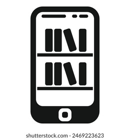 Online bookstore icon simple vector. Digital reading. Modern device