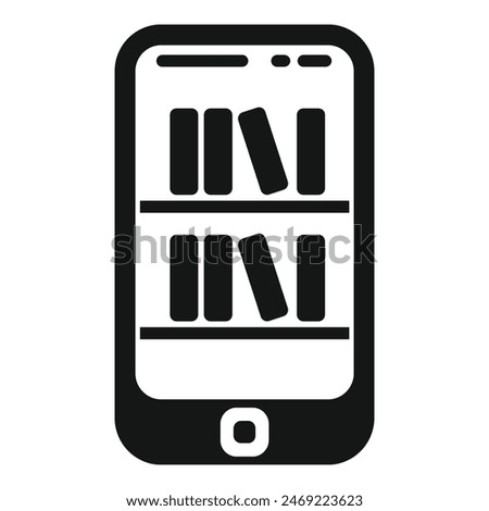 Online bookstore icon simple vector. Digital reading. Modern device