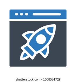 online boost glyph colour vector icon