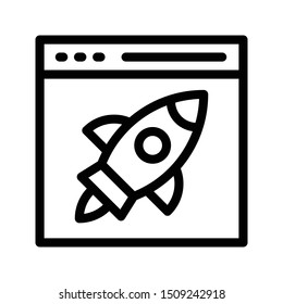 online boost thin line vector icon