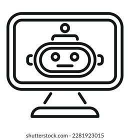 Online bot icon outline vector. Office service. Customer support
